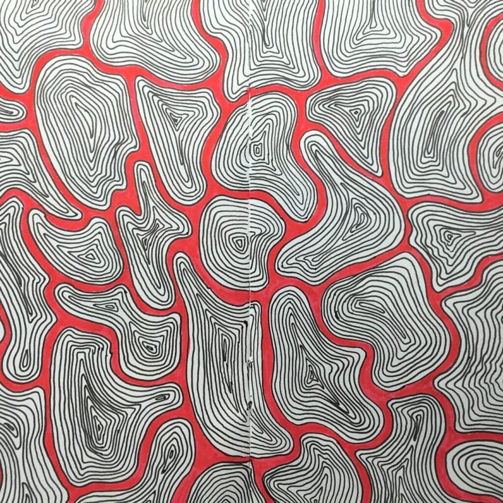 zentangle noir et rouge